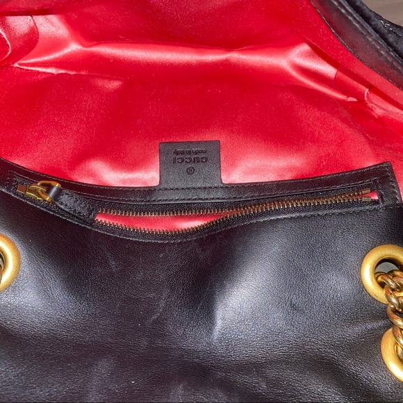 Gucci Marmont Black Velvet Crystal Embellished Shoulder Bag - Picture 4 of 5